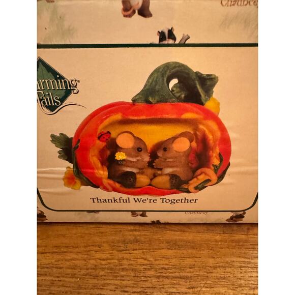 Charming Tails THANKFUL WE'RE TOGETHER 85/533 Pumpkin Thankgiving Halloween Mice - Picture 1 of 8